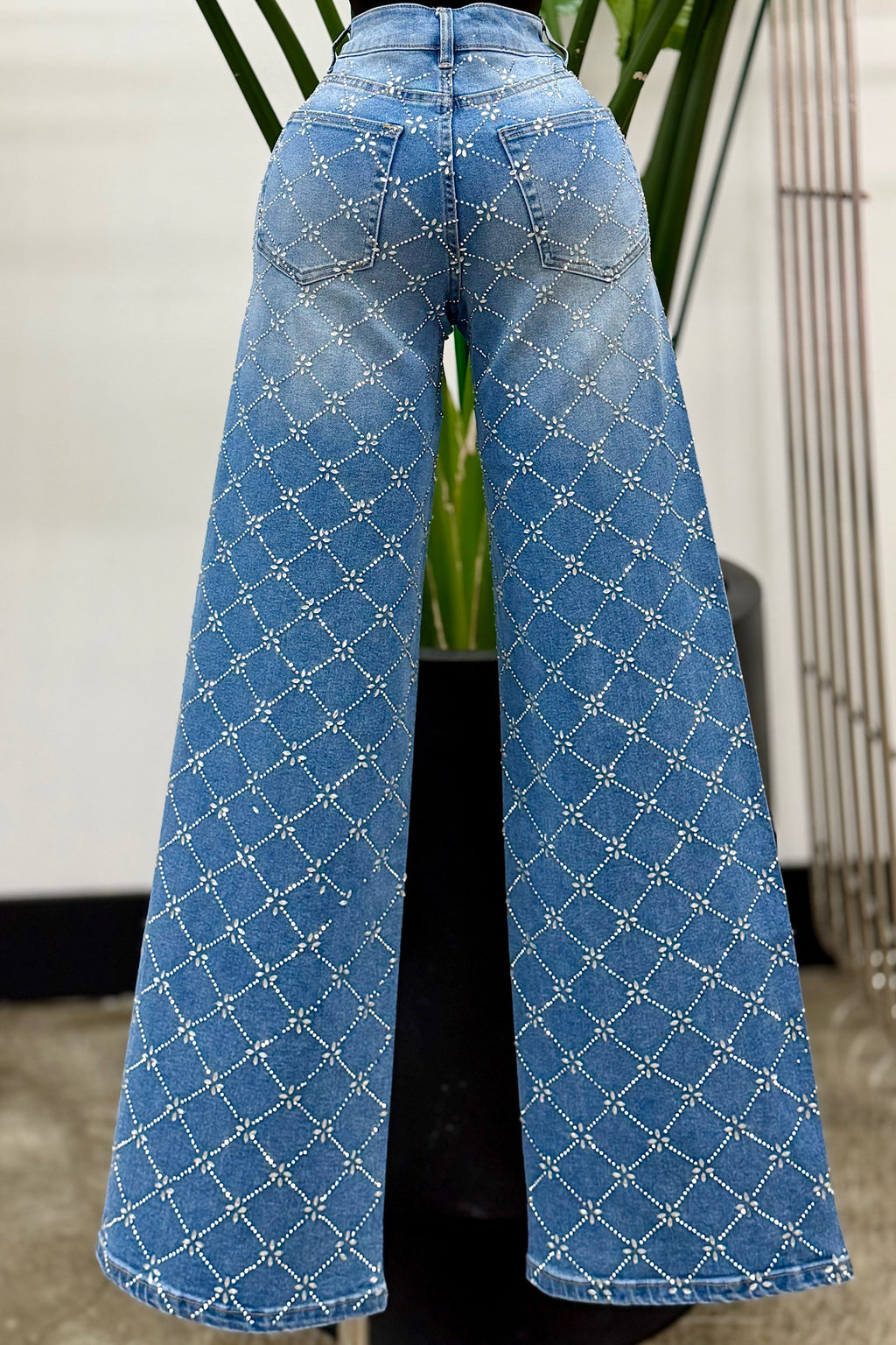 JEANS ROMBOS FULL PEDRERIA
