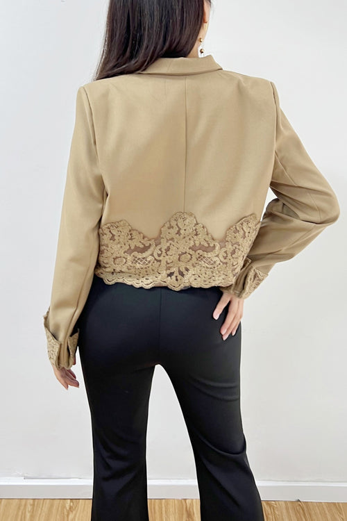 BLAZER KHAKI DETALLE ENCAJE