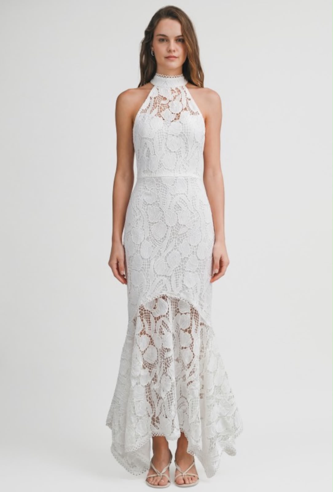 Vestido Halter de Encaje