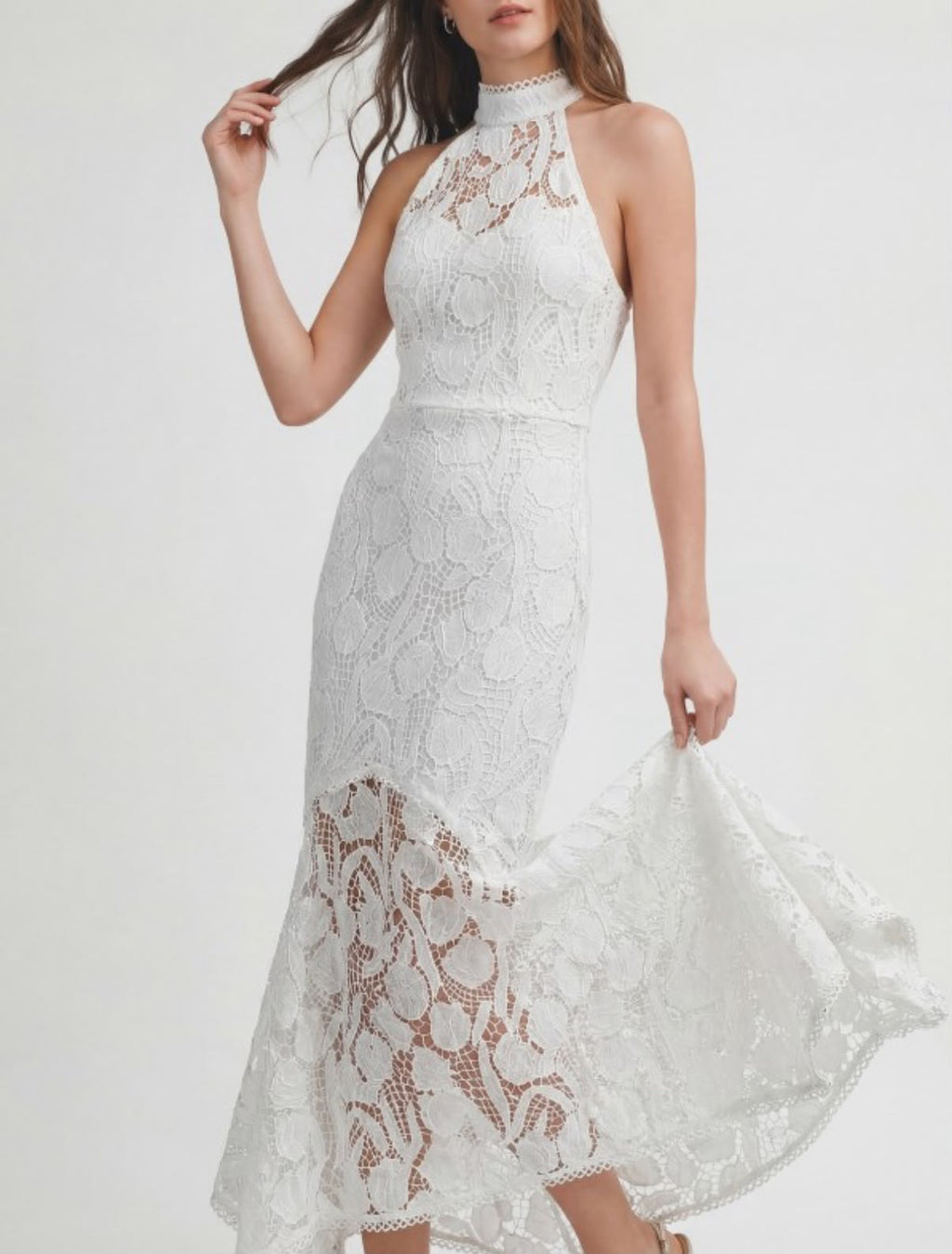 Vestido Halter de Encaje