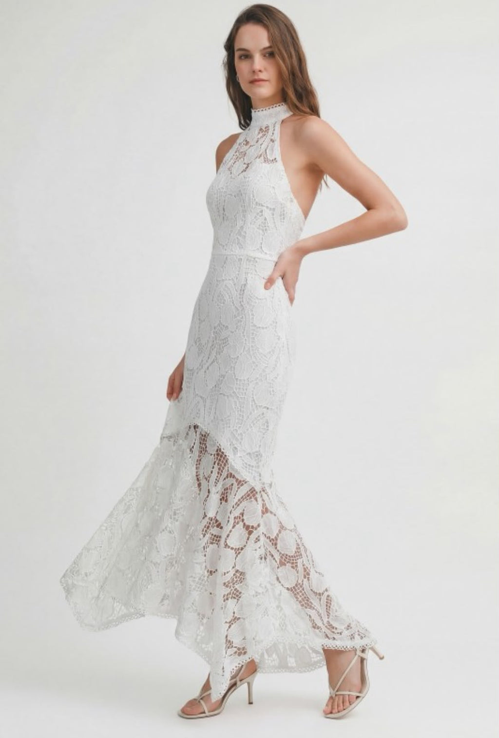 Vestido Halter de Encaje
