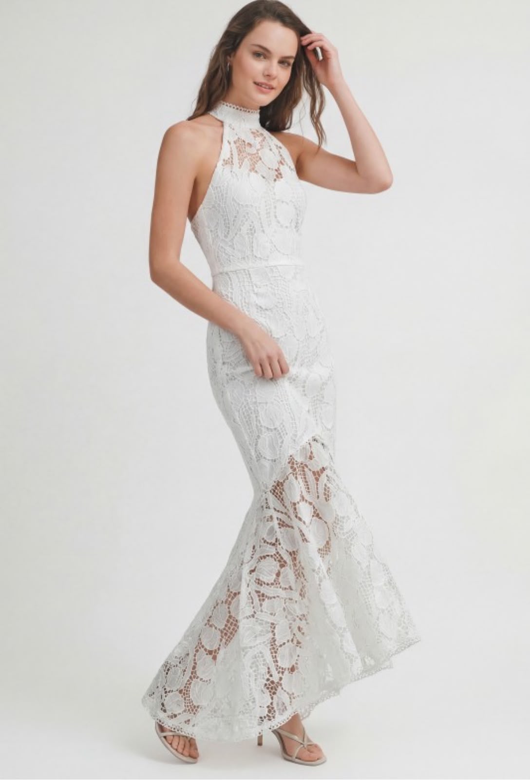 Vestido Halter de Encaje
