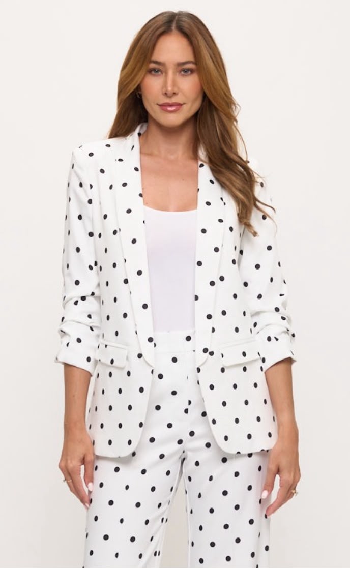 BLAZER POLKA DOT FORRADO MANGA RECOGIDA