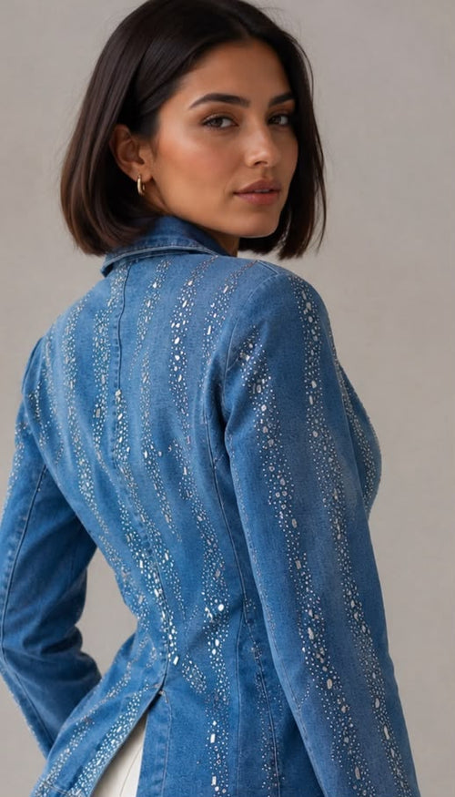 BLAZER DENIM FULL PEDRERÍA