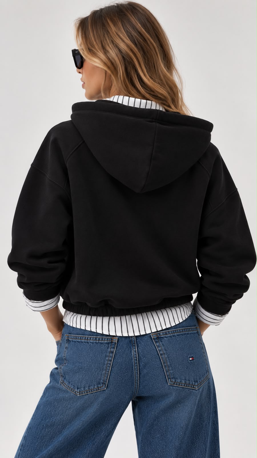 Polerón algodón Tommy Hilfiger Negro Ajustable con Gorro