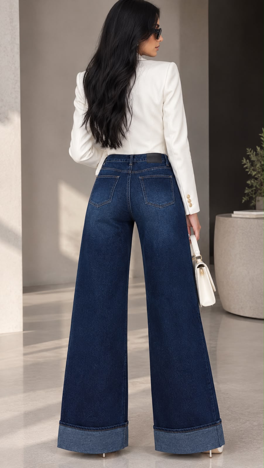 JEANS BRILLANTE ASIMÉTRICO NAVY