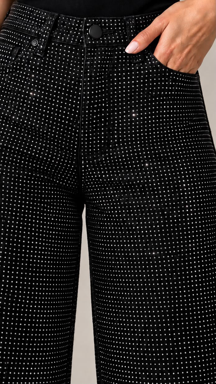 JEANS FULL BRILLO NEGRO RECTO