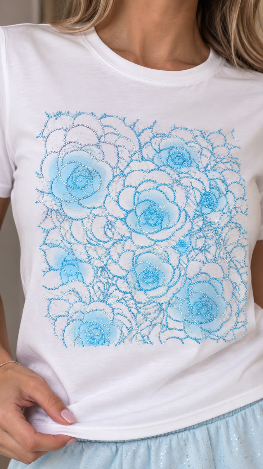 POLERA ROSAS BABY BLUE